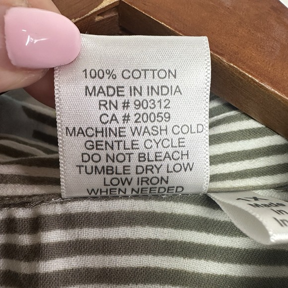 Parsley & Sage Button Up Shirt Tunic Womens 1X Stripe Floral 3/4 Sleeve Boho Art - Picture 4 of 9